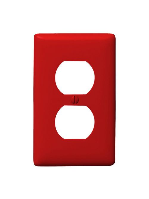 Hubbell Wiring Devices NP8R 1-Gang Red Nylon Standard 1-Duplex Receptacle Wallplate Hubbell Wiring Devices NP8R 1-Gang Red Nylon Standard 1-Duplex Receptacle Wallplate