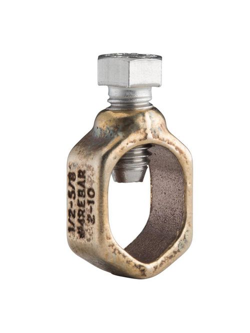 Product image for Erico CP58 Gnd Rod Clmp, Brnz, Sil Brz, 1/2" 5/8"dia, #10 Sol-#2Strnd, 6mm² Sol-25mm² Strnd