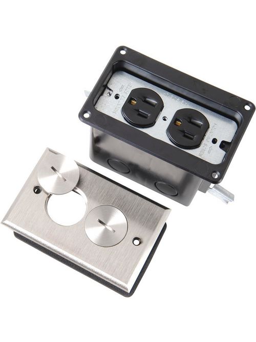 Pass & Seymour FB1-TR-DR-N 4.75 x 3.25 x 4 Inch 20.5 In 1-Gang Nickel Duplex Receptacle Floor Box Assembly Pass & Seymour FB1-TR-DR-N 4.75 x 3.25 x 4 Inch 20.5 In 1-Gang Nickel Duplex Receptacle Floor Box Assembly