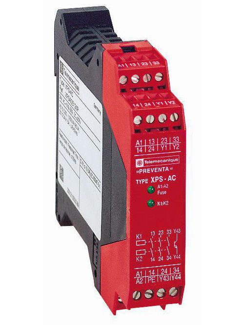 Product image for Square D XPSAC5121P 24 VDC 3NO 2-LED Display Safety Relay Module