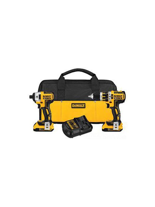 Product image for DEWALT DCK286D2 20 Volt Max* XR Lithium-Ion Brushless Compact Hammerdrill and Impact Driver Combo Kit