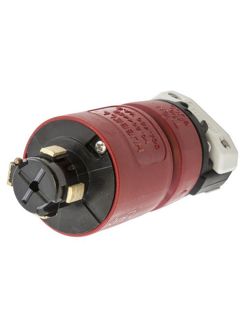 Hubbell Wiring Devices HBL20445B 30 Amp 480 Volt 3-Pole 4-Wire Red Locking Plug Hubbell Wiring Devices HBL20445B 30 Amp 480 Volt 3-Pole 4-Wire Red Locking Plug