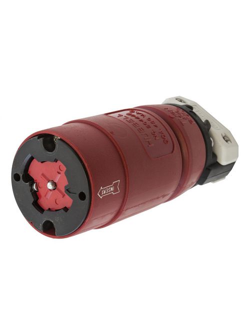 Hubbell Wiring Devices HBL20444B 30 Amp 480 Volt 3-Pole 4-Wire Red Locking Connector Body Hubbell Wiring Devices HBL20444B 30 Amp 480 Volt 3-Pole 4-Wire Red Locking Connector Body