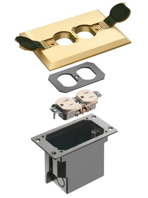 Arlington FLBRF101MB Brass Retro Floor Box with Flip Lid Arlington FLBRF101MB Brass Retro Floor Box with Flip Lid