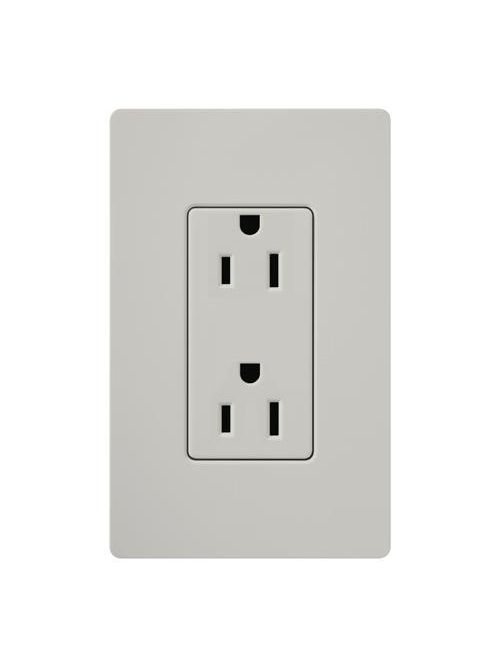Lutron Electronics SCR-15-PD 15 Amp 125 VAC 2-Pole 3-Wire NEMA 5-15R Palladium Duplex Receptacle Lutron Electronics SCR-15-PD 15 Amp 125 VAC 2-Pole 3-Wire NEMA 5-15R Palladium Duplex Receptacle