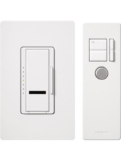 Product image for Lutron Electronics MIR-FQ4FMT-WH Maestro White Multi-Location Fan Control with Canopy Module