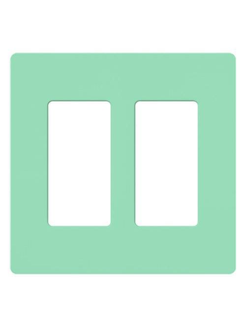 Product image for Lutron Electronics SC-2-SG 2-Gang Sea Glass Polycarbonate Standard Designer Wallplate
