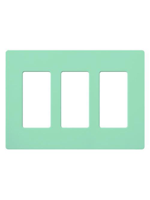 Product image for Lutron Electronics SC-3-SG 3-Gang Sea Glass Polycarbonate Standard Designer Wallplate