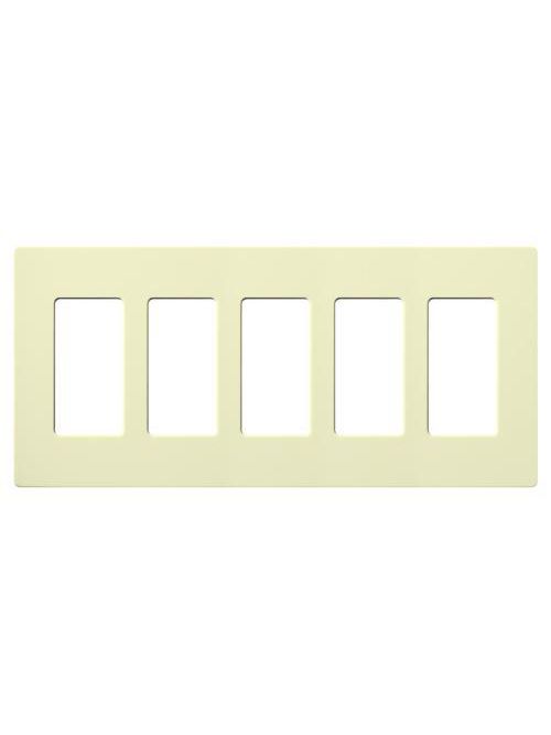 Lutron Electronics CW-5-AL 5-Gang 5-Dimmer Almond Polycarbonate Standard Designer Wallplate Lutron Electronics CW-5-AL 5-Gang 5-Dimmer Almond Polycarbonate Standard Designer Wallplate