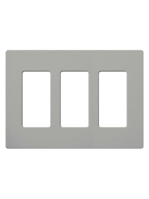 Lutron Electronics CW-3-GR 3-Gang 3-Dimmer Gray Polycarbonate Standard Designer Wallplate Lutron Electronics CW-3-GR 3-Gang 3-Dimmer Gray Polycarbonate Standard Designer Wallplate