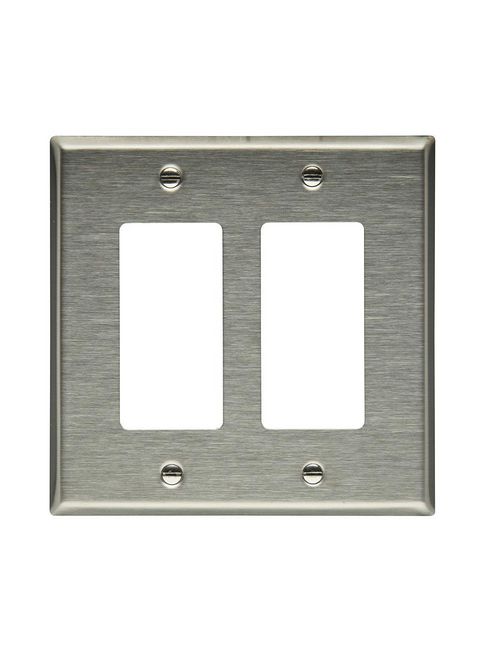 Product image for Eaton Wiring Devices 93935-BOX 2-Gang 302/304 Stainless Steel Medium Decorator Wallplate