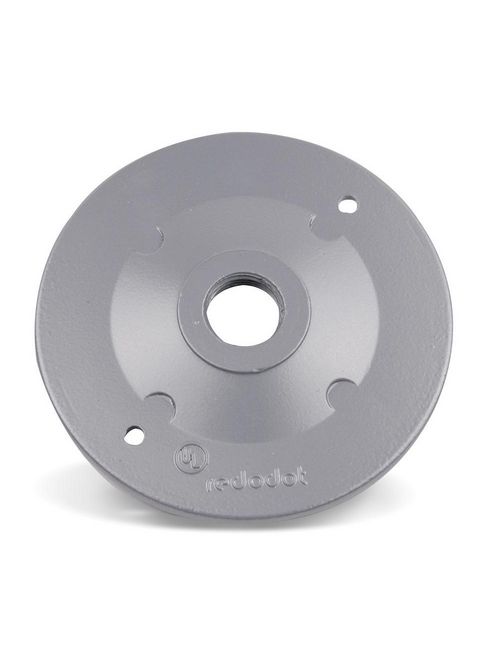 Red Dot SJ-11 Silver Die-Cast Aluminum 1-Hole 1-Gang 4-1/2 Inch Round Lampholder Cover Red Dot SJ-11 Silver Die-Cast Aluminum 1-Hole 1-Gang 4-1/2 Inch Round Lampholder Cover