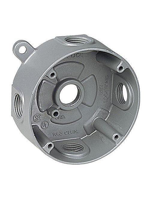 Red Dot DS-47 1/2 Inch Silver Die-Cast Aluminum Round Outlet Box Red Dot DS-47 1/2 Inch Silver Die-Cast Aluminum Round Outlet Box