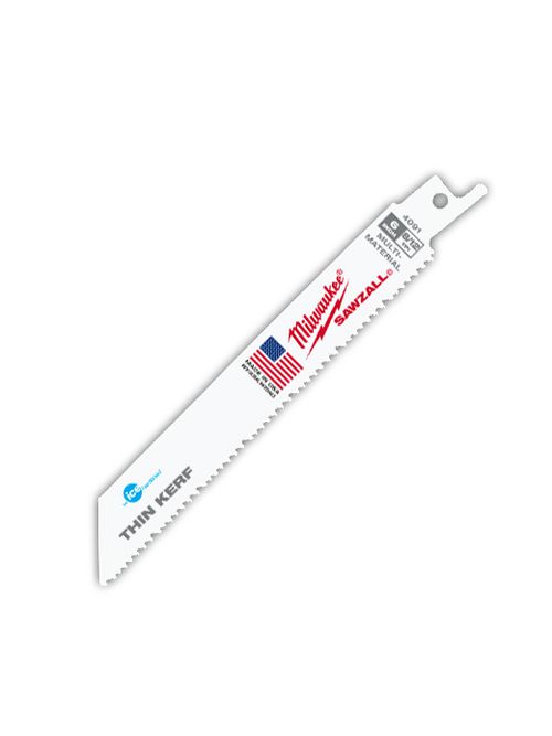 Milwaukee 48-00-4091 6" 8/12 TPI Ice Hardened™ SAWZALL® Blades (5 Pack) Milwaukee 48-00-4091 6" 8/12 TPI Ice Hardened™ SAWZALL® Blades (5 Pack)