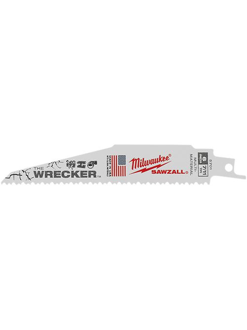 Product image for Milwaukee 48-01-7701 The Wrecker™ Multi-Material SAWZALL® Blade 6" 7/11TPI Bulk 100