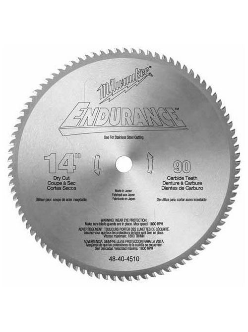 Milwaukee 48-40-4510 14" 90 Tooth Dry Cut Carbide Tipped Circular Saw Blade Milwaukee 48-40-4510 14" 90 Tooth Dry Cut Carbide Tipped Circular Saw Blade