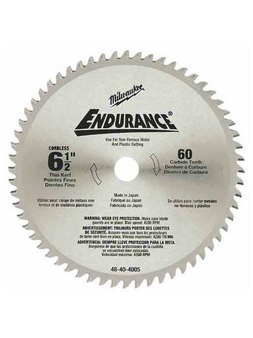 Milwaukee 48-40-4005 6-1/2" 60T Carbide Teeth Circular Saw Blade Milwaukee 48-40-4005 6-1/2" 60T Carbide Teeth Circular Saw Blade