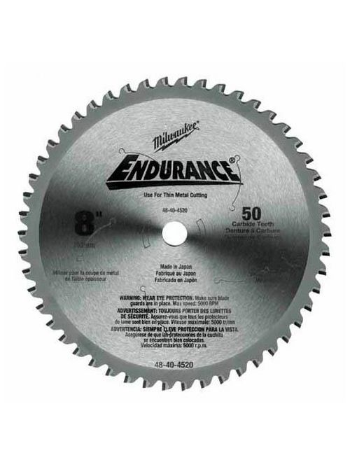 Milwaukee 48-40-4520 8" 50 Teeth Dry Cut Cermet Tipped Circular Saw Blade Milwaukee 48-40-4520 8" 50 Teeth Dry Cut Cermet Tipped Circular Saw Blade