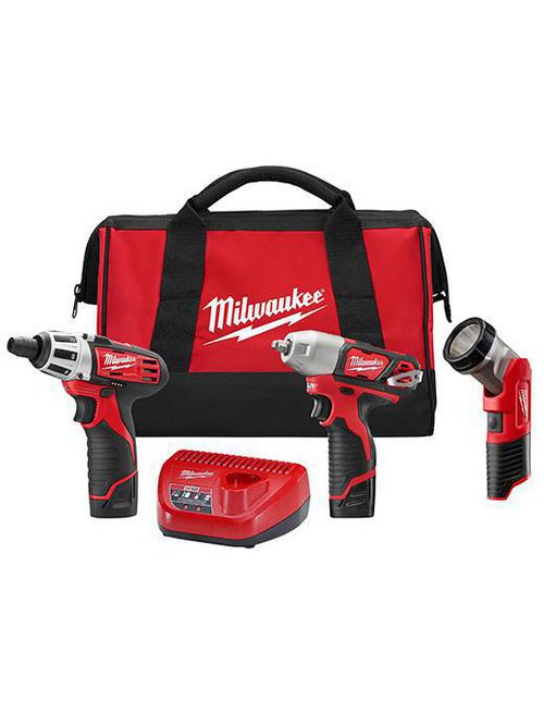 Product image for Milwaukee 2491-23 M12™ Cordless Lithium-Ion 3-Tool Combo Kit