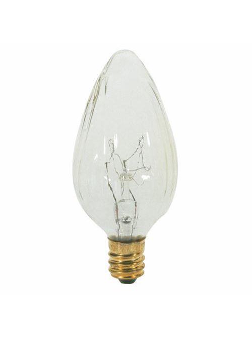 Product image for Satco S3371 25 Watt F10 Incandescent; Clear; 1500 Average rated hours; 195 Lumens; Candelabra base; 120 Volt