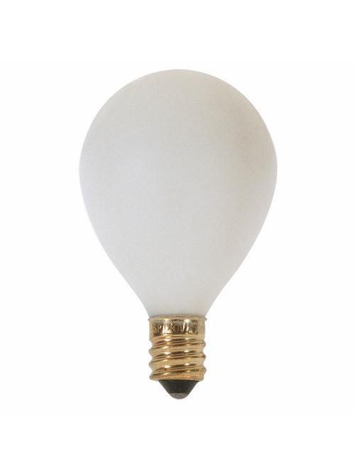 Product image for Satco S3879 15 Watt G12 1/2 Pear Incandescent; Satin White; 1500 Average rated hours; 100 Lumens; Candelabra base; 120 Volt