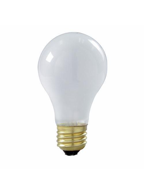 Product image for Satco S3970 75W A19 Incandescent; Frost; 2500 Average rated hours; 710 Lumens; Medium base; 130 Volt; Rough service; 2-Pack