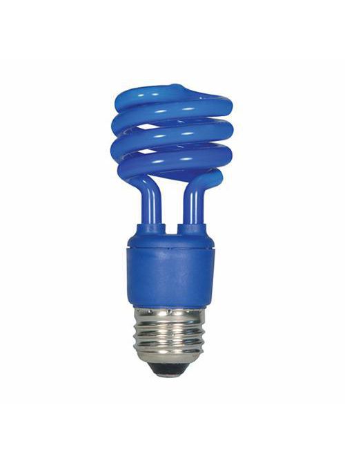 Product image for Satco S5514 13 Watt; Mini Spiral Compact Fluorescent; Blue; Medium base; 120 Volt