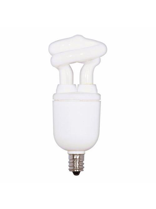 SATCO S7264 5 W 2700 K 82 CRI Candelabra Base 120 Volt Miniature Spiral Compact Fluorescent Lamp SATCO S7264 5 W 2700 K 82 CRI Candelabra Base 120 Volt Miniature Spiral Compact Fluorescent Lamp
