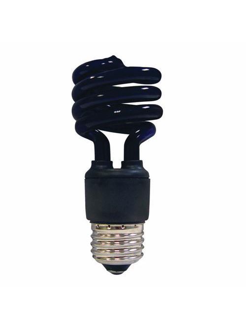Product image for Satco S7277 13 Watt; Mini Spiral Compact Fluorescent; Black light; Medium base; 120 Volt