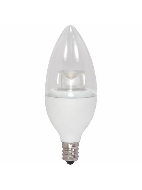 Product image for Satco S8996 - 3 Watt; B11 LED; 3000K; Candelabra base; 120 Volt; Carded