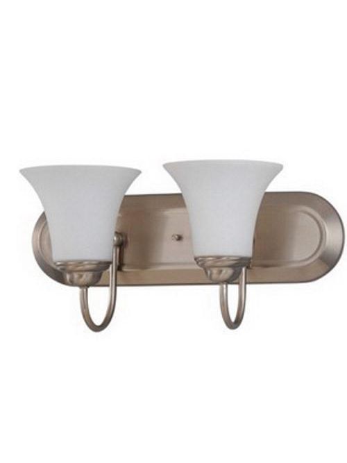 Product image for Satco 60/1913 Dupont ES; 2 Light; Vanity with Satin White Glass; 13w GU24 Lamps Included