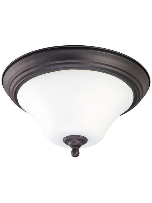 Product image for Satco 60/1925 Dupont ES; 2 Light; 13 in.; Flush Mount with Satin White Glass; 13w GU24 Lamps Included