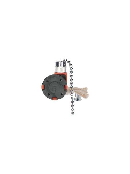 Product image for Satco 80/1983 3 Speed Ceiling Fan Switch, 4 Wire Quick Connect, 2 Circuit w/Metal Chain, White Cord & Bell - Rated: 6A-125V, 3A-250V