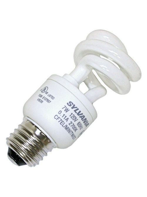 Product image for Sylvania 26920 7 W 82 CRI 2700 K 375 lm Medium Base Super Mini Compact Fluorescent Lamp