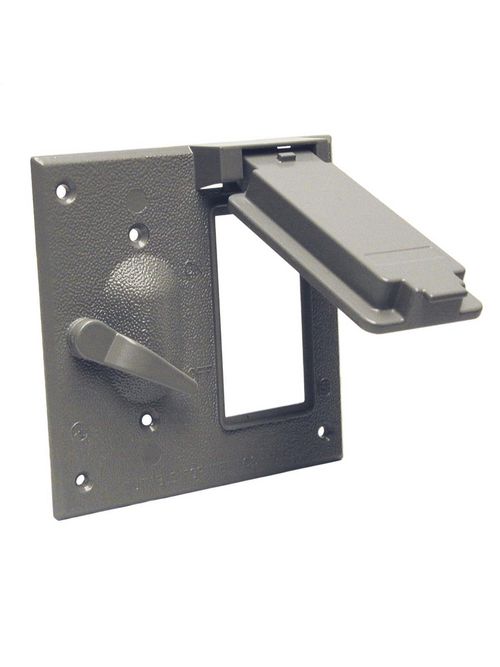 Bell 5167-0 2-Gang Gray Powder Coated Metallic Vertical Device Box Mount GFCI/Toggle Switch Weatherproof Box Cover Bell 5167-0 2-Gang Gray Powder Coated Metallic Vertical Device Box Mount GFCI/Toggle Switch Weatherproof Box Cover