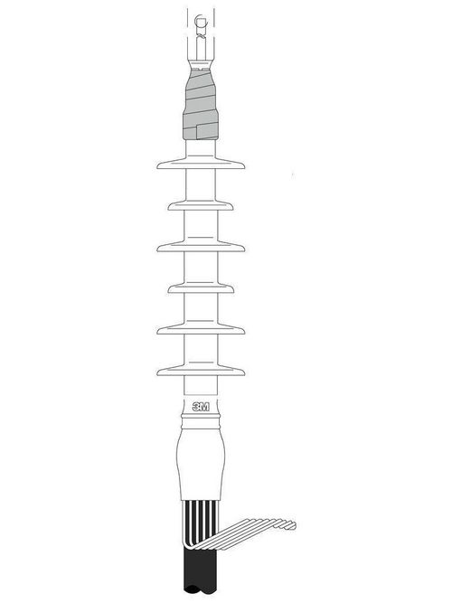 3M 5651-1/0 Cold Shrink 6 Skirt Jacketed Concentric Neutral Termination Kit 3M 5651-1/0 Cold Shrink 6 Skirt Jacketed Concentric Neutral Termination Kit