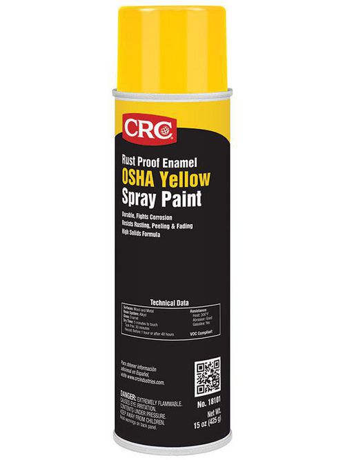 CRC 18101 (1005201) Rust Proof Enamel Spray Paint-OSHA Yellow, 15 Wt Oz CRC 18101 (1005201) Rust Proof Enamel Spray Paint-OSHA Yellow, 15 Wt Oz
