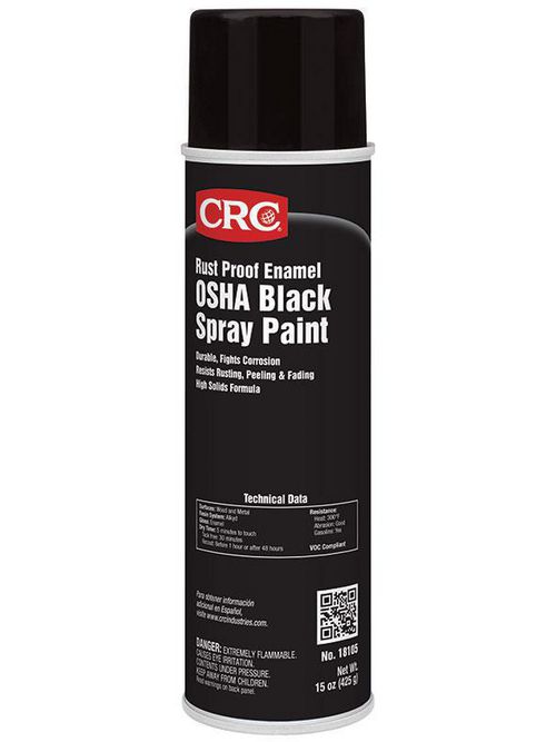 CRC Industries 18105 20 oz Aerosol OSHA Black Rust Proof Enamel Spray Paint CRC Industries 18105 20 oz Aerosol OSHA Black Rust Proof Enamel Spray Paint