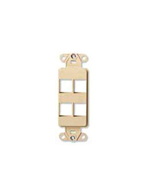 Product image for Leviton 41644-A Almond 4-Port Quickport Decora Insert