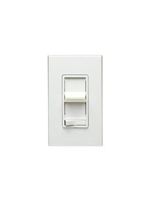 Product image for Leviton 6623-PW 600 Watt 120 VAC 60Hz 3-Way SureSlide Preset Electro-Mechanical Incandescent White Slide Dimmer