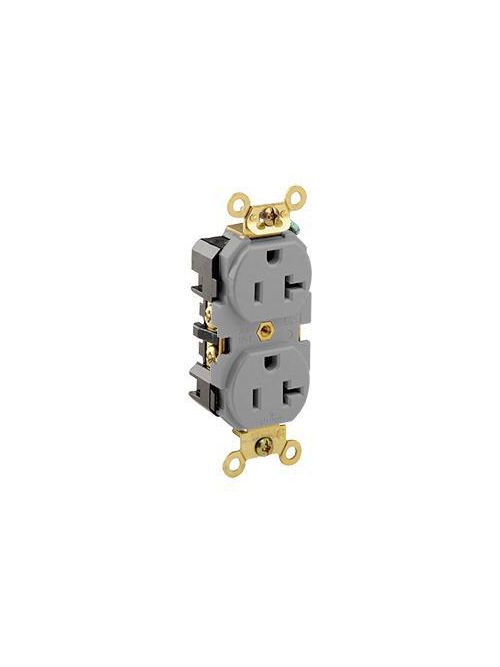 Leviton 5362-GY 15 Amp 125 Volt NEMA 5-15R 2-Pole 3 Wire Extra Heavy Duty Specification Grade Grey Receptacle Leviton 5362-GY 15 Amp 125 Volt NEMA 5-15R 2-Pole 3 Wire Extra Heavy Duty Specification Grade Grey Receptacle