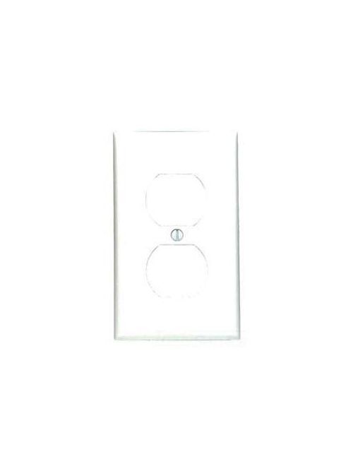 Product image for Leviton 80703-NA 2.75 x 0.215 x 4.5 Inch 1-Gang Smooth Almond Thermoplastic Nylon Device Mount Standard Receptacle Wallplate