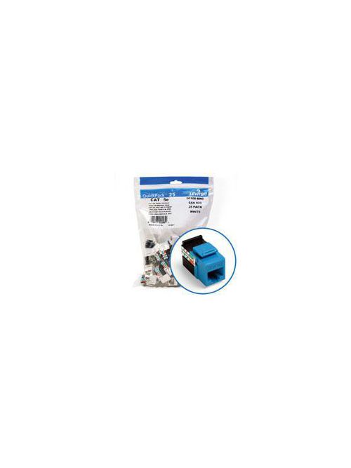 Leviton 5G108-BL5 Category 5E Blue Plastic 1-Piece Channel Rated UTP Jack Connector Leviton 5G108-BL5 Category 5E Blue Plastic 1-Piece Channel Rated UTP Jack Connector