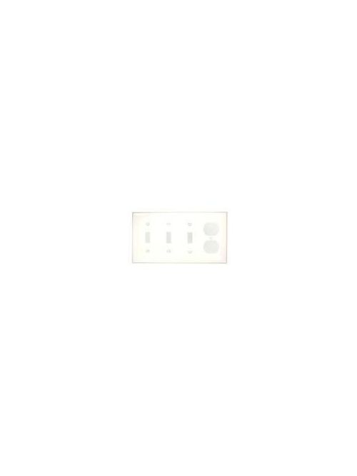 Leviton 80743-W 4-Gang 3-Toggle 1-Duplex Device Mount Thermoplastic Nylon White Combination Wallplate Leviton 80743-W 4-Gang 3-Toggle 1-Duplex Device Mount Thermoplastic Nylon White Combination Wallplate