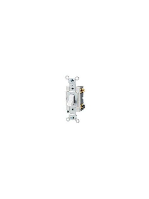 Leviton CSB3-15W 120/277 VAC 15 Amp 2 Hp 3-Way White Thermoplastic Grounding Toggle Quiet Switch Leviton CSB3-15W 120/277 VAC 15 Amp 2 Hp 3-Way White Thermoplastic Grounding Toggle Quiet Switch