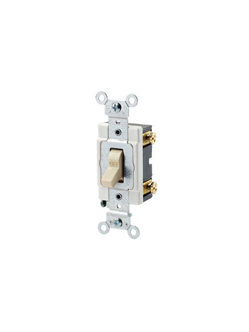 Leviton 1221-SI 20 Amp 120/277 Volt Heavy Duty Spec Grade Grounding Ivory Toggle 1-Pole AC Quiet Switch Leviton 1221-SI 20 Amp 120/277 Volt Heavy Duty Spec Grade Grounding Ivory Toggle 1-Pole AC Quiet Switch