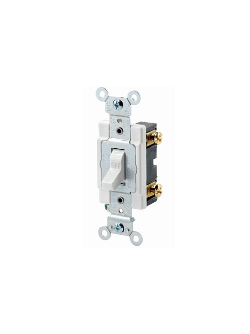 Leviton 1221-SW 20 Amp 120/277 Volt Heavy Duty Spec Grade Grounding White Toggle 1-Pole AC Quiet Switch Leviton 1221-SW 20 Amp 120/277 Volt Heavy Duty Spec Grade Grounding White Toggle 1-Pole AC Quiet Switch