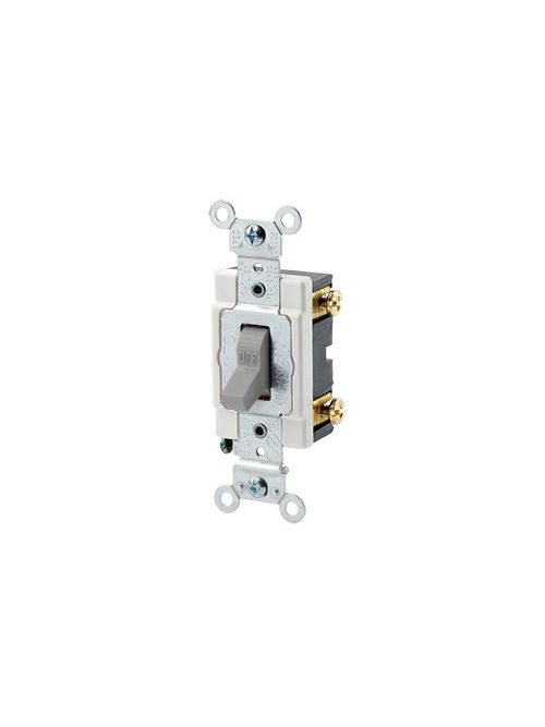 Leviton 1221-SGY 20 Amp 120/277 Volt Heavy Duty Spec Grade Grounding Gray Toggle 1-Pole AC Quiet Switch Leviton 1221-SGY 20 Amp 120/277 Volt Heavy Duty Spec Grade Grounding Gray Toggle 1-Pole AC Quiet Switch