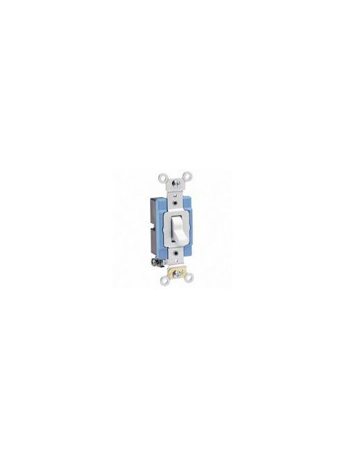 Leviton 1201-2W 120/277 VAC 15 Amp 1-Pole 2 Hp White Thermoplastic Self Grounding Toggle Quiet Switch Leviton 1201-2W 120/277 VAC 15 Amp 1-Pole 2 Hp White Thermoplastic Self Grounding Toggle Quiet Switch