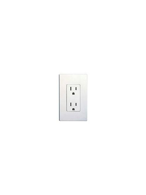 Product image for Leviton 5325-A 125 Volt 15 Amp 2-Pole 3-Wire NEMA 5-15R Almond Thermoplastic Decorator Straight Blade Duplex Receptacle